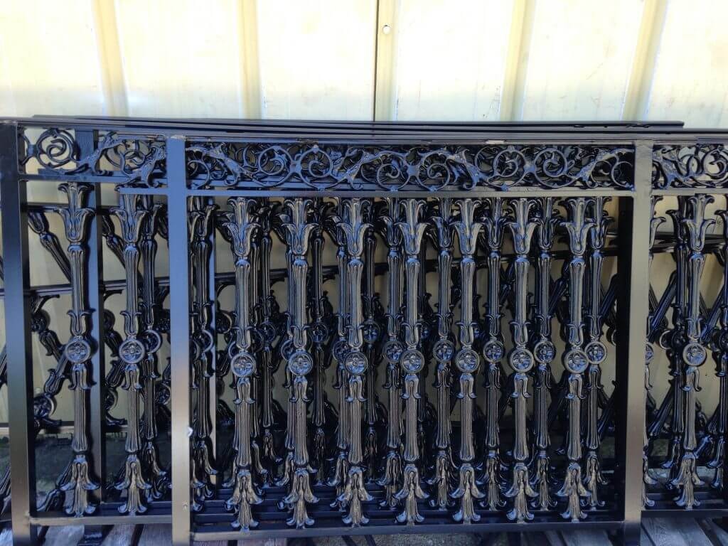 Ornate iron gate powder coated