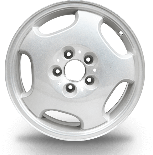 Silver automotive wheel rim